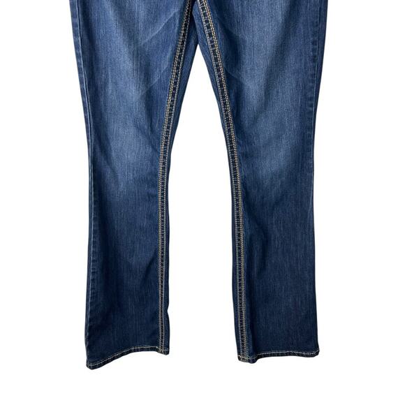 Seven7 Jeans Womens 14 Blue Bootcut Thick Stitch Embroidered Flap Pockets Denim - Picture 5 of 15